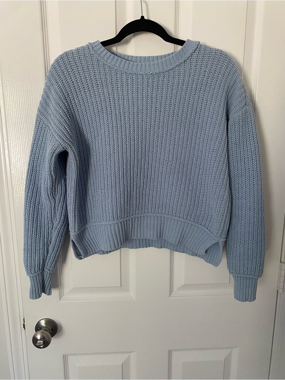 Aeropostale Powder Blue Crewneck Chunky Knit Sweater